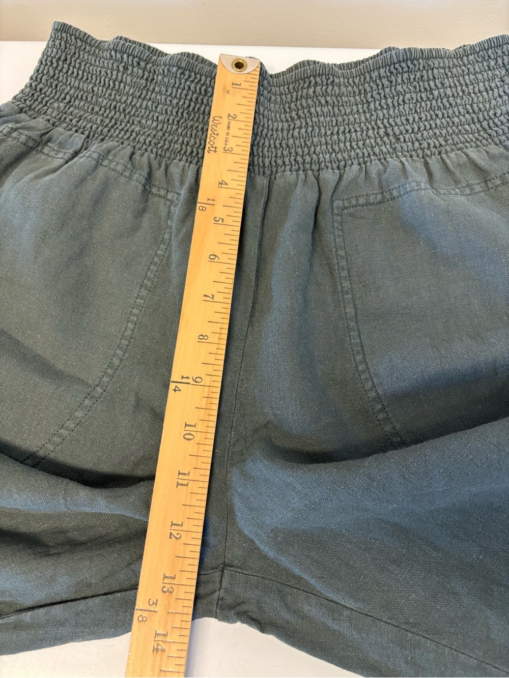 Pilcro The Reese Smocked Barrel Linen Blend Pants Women’s Size Medium - Picture 10 of 11